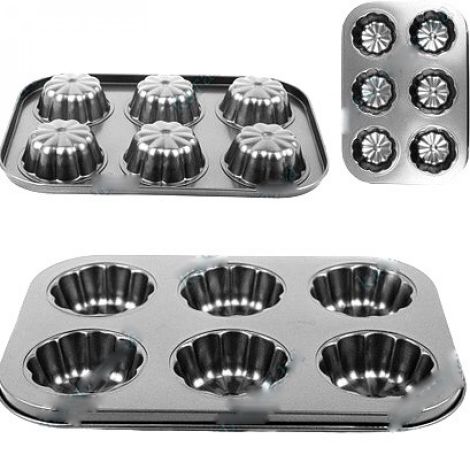 Форма для кексов BN-1060 фигурная (6 на листе) углеродистая сталь