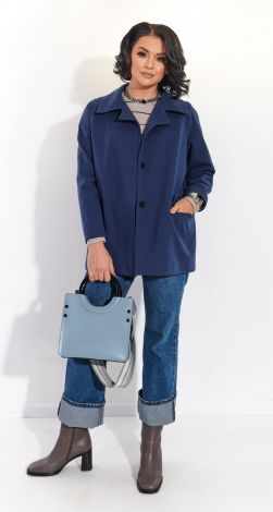 Стильна ветровка піджачного крою з котону