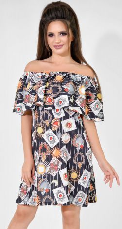 Летнее платье с открытыми плечами