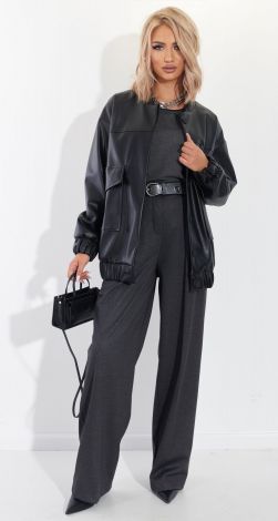 Бомбер із еко-шкіри