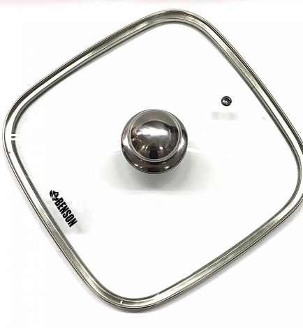 Крышка стеклянная квадратная с ручкой 22см BN-995