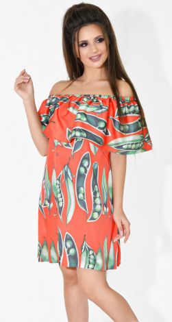 Летнее платье с открытыми плечами