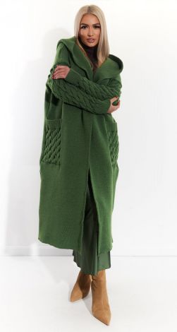 Тёплый кардиган с капюшоном