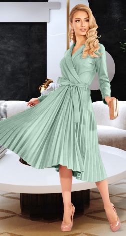 Сукня пліссе з еко замші