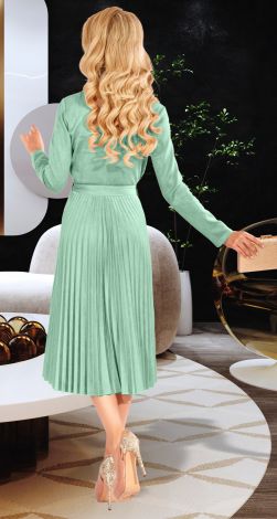 Сукня пліссе з еко замші