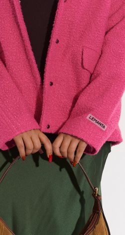 A cropped, loose-fitting coat