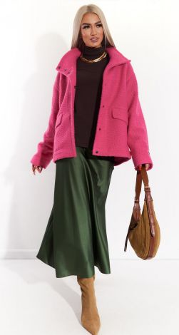 A cropped, loose-fitting coat