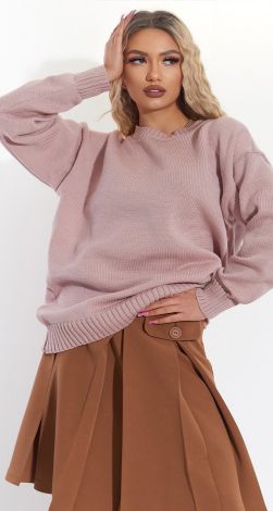 Свободный свитер крупной вязки