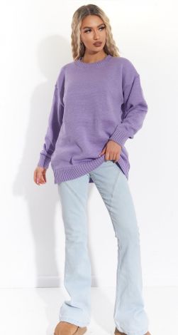 Свободный свитер крупной вязки