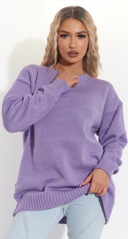 Свободный свитер крупной вязки