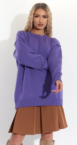 Свободный свитер крупной вязки