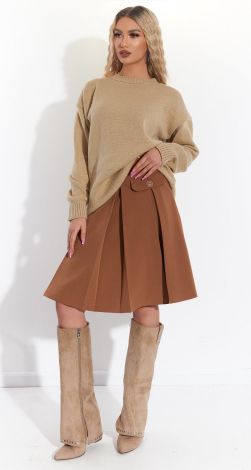 Свободный свитер крупной вязки