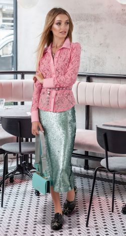 Блуза сорочка з набивного гіпюру