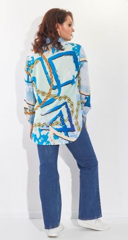 Вільна блуза з принтом у морській тематиці