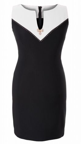 Платье  черно белое