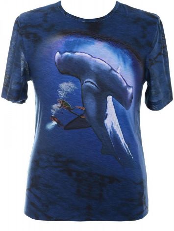 Футболка с принтом акула море 