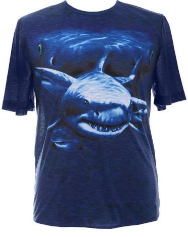 Футболка с принтом акула море 