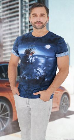 Футболка з принтом акула море кракен