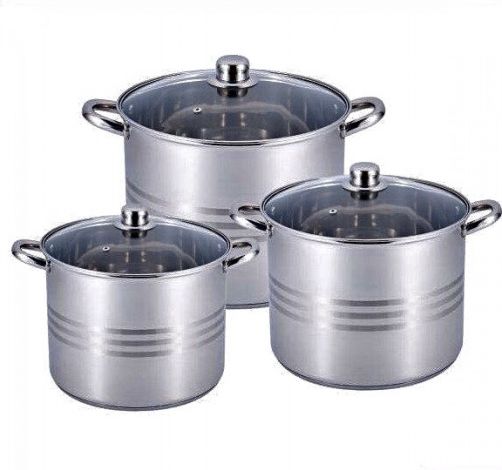 Набор кастрюль 6 предметов 11л, 13л, 16л. BN-215