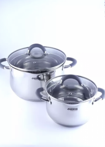 Набор кастрюль из нержавеющей стали 5 предметов (3л; 5,1л) BN-237