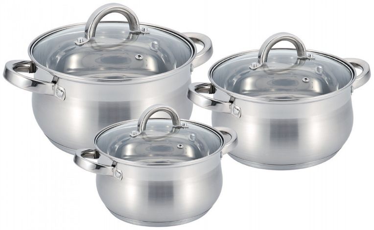 Набор кастрюль из нержавеющей стали 6 предметов BN-209
