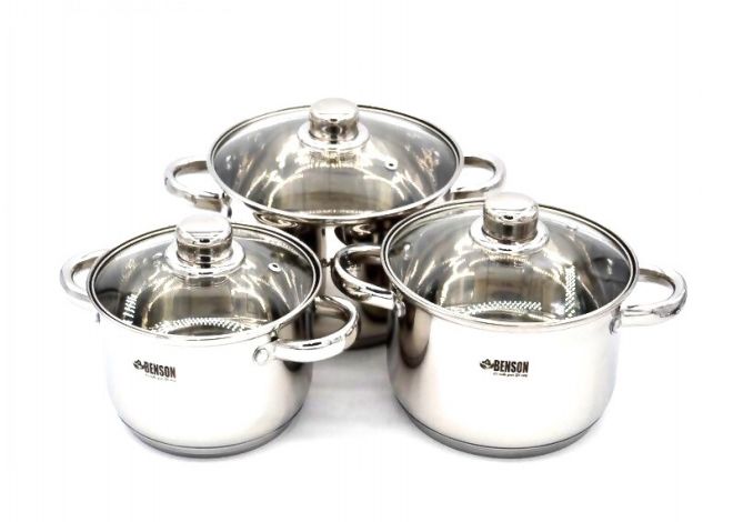 Набор кастрюль из нержавеющей стали 6 предметов BN-205