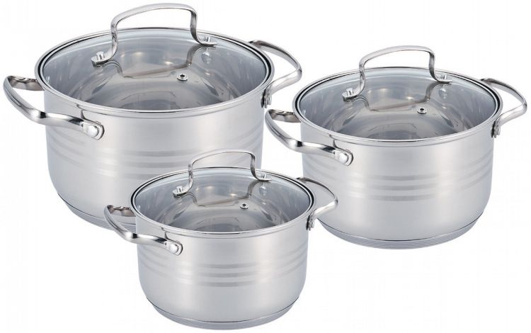 Набор кастрюль из нержавеющей стали 6 предметов BN-201