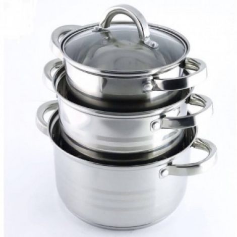 Набор кастрюль из нержавеющей стали 6 предметов BN-201