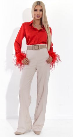 Розкішна червона шовкова блузка