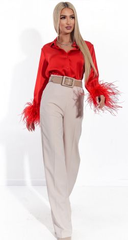 Розкішна червона шовкова блузка