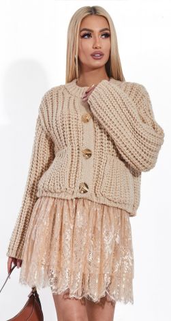 Кардиган крупной вязки