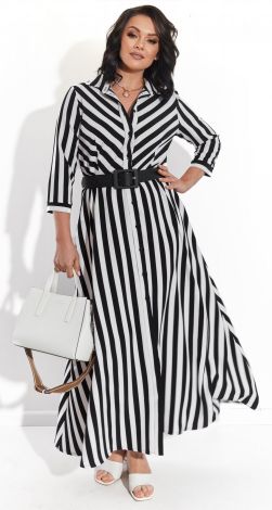 Платье рубашка в  полоску 