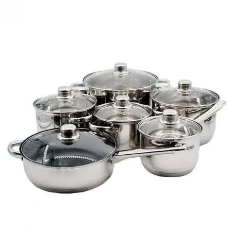 Набор посуды из нержавеющей стали12 предметов BN-208