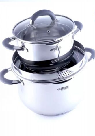 Набор посуды из нержавеющей стали 5 предметов (3л; 6,5л) 5-слойное дно BN-236  