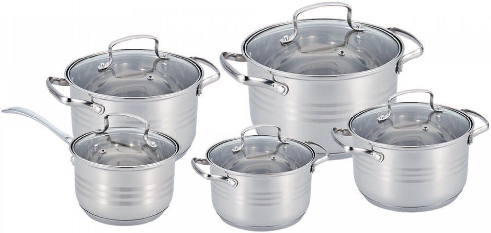Набор посуды из нержавеющей стали 10 предметов BN-203