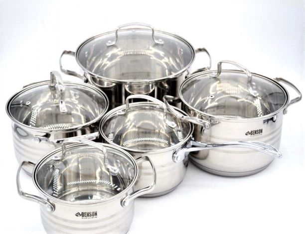 Набор посуды из нержавеющей стали 10 предметов BN-203