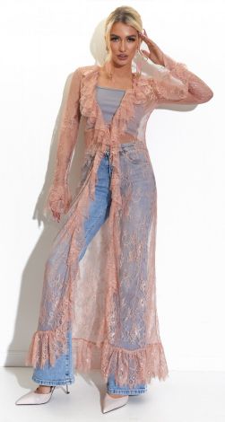 Напівпрозора мережива туніка в стилі бохо