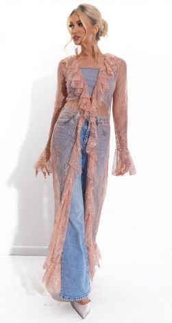 Напівпрозора мережива туніка в стилі бохо