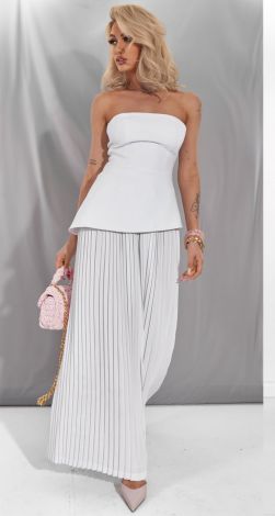 Комплект з корсету та плісованої спідниці-брюк