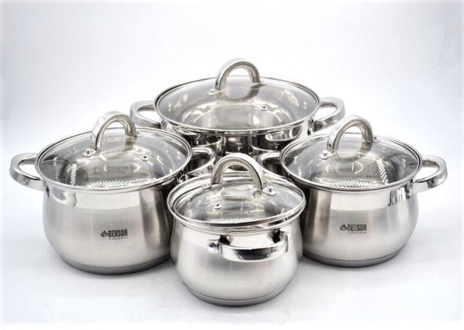 Набор кастрюль из нержавеющей стали 8 предметов BN-210