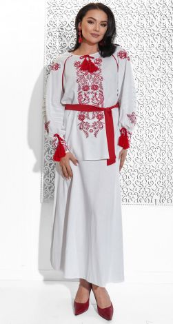 Льняний костюм з українською вишивкою