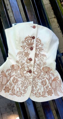 Linen corset with embroidery