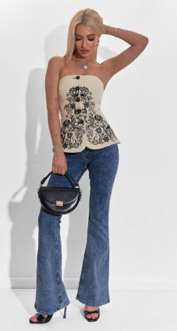 Linen corset with embroidery