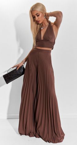 Костюм плиссе с топом