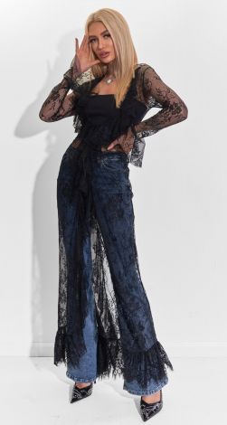 Напівпрозора мережива туніка в стилі бохо