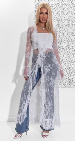 Напівпрозора мережива туніка в стилі бохо