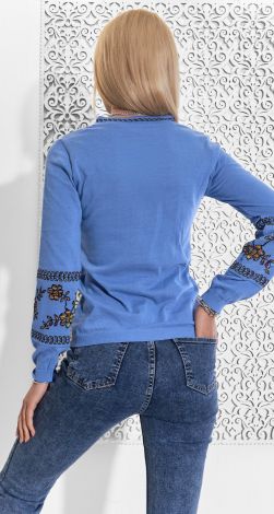 Вязанная хлопковая блузка вышиванка 