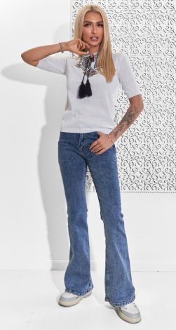 В'язана бавовняна блузка вишиванка