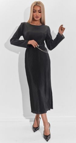 Облегающее шелковое платье плиссе