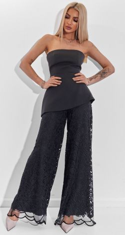 Вечірній комплект із гіпюровими брюками